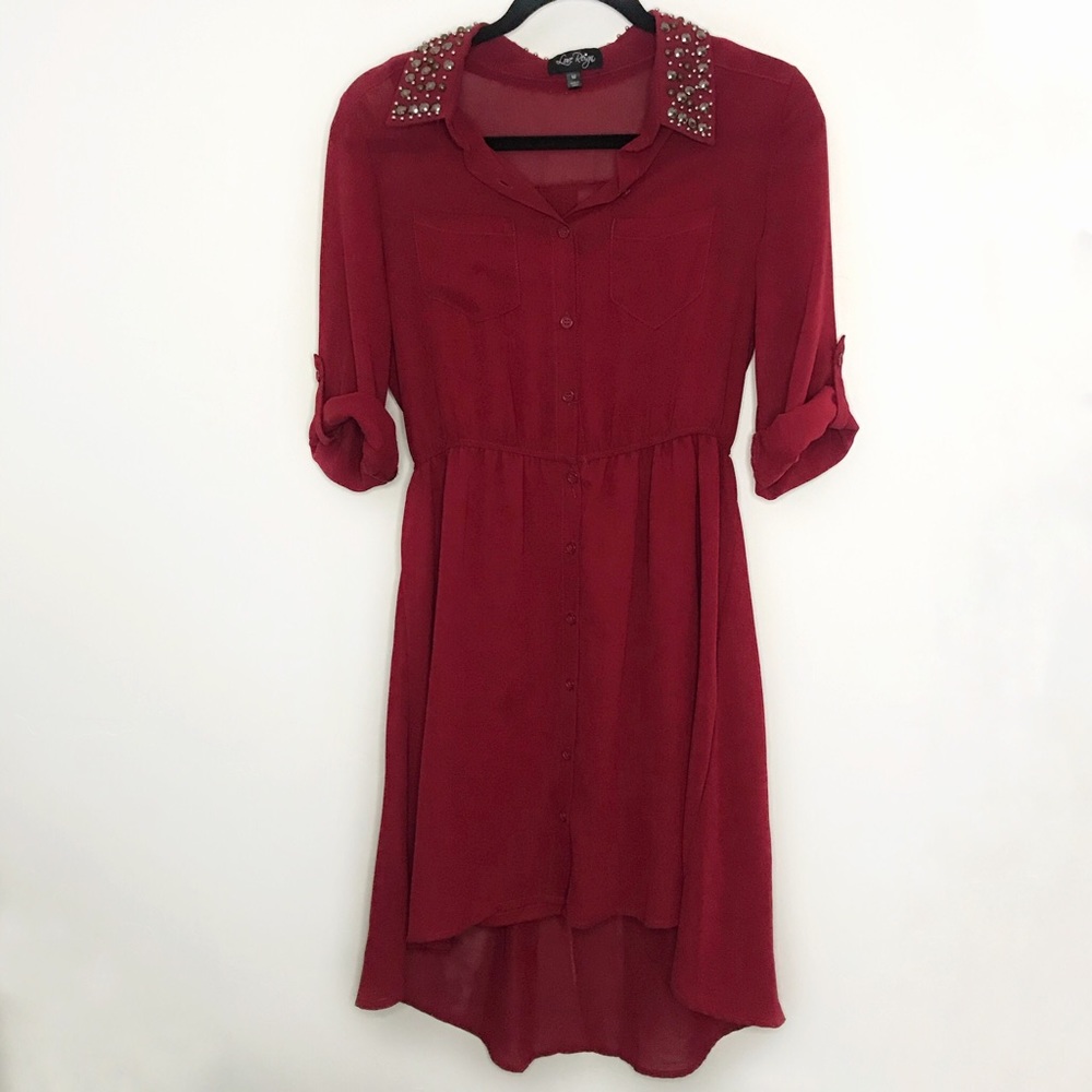 Love Reign Red Button Down Dress